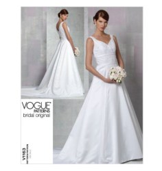 1163 VOGUE BRIDE SLVLSS MIDRIFF FLR DRESS,BK TRAIN PATTERN 6-12